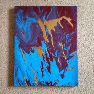 Blue, Red & Gold Painting